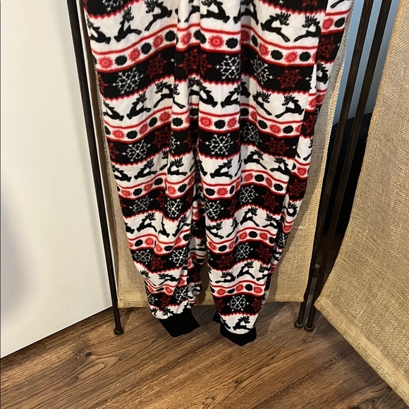 Just Love Black and Red Hooded Pajama Onesie - Picture 2 of 4